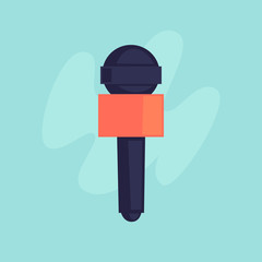 News, microphone. Flat design vector illustration.