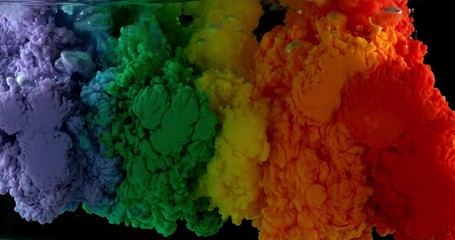 Rainbow colored ink in water - Powered by Adobe