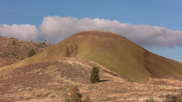 Tracking shot of Painted Hills in Wheeler County, Oregon.