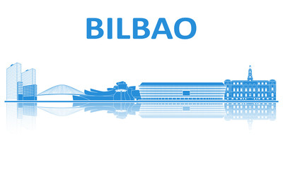 Bilbao landmarks silhouette. European championship 2020.