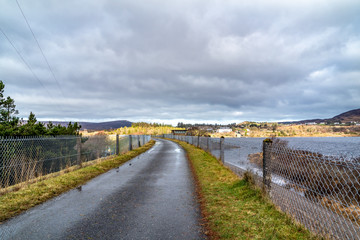 Fototapeta na wymiar The bridge between Money Beg and Glenthornan between Dunlewey Lough and Lough Nacung Upper at the bottom of Mount Errigal - County Donegal, Ireland