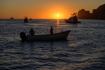 Obraz premium fishing sunrise