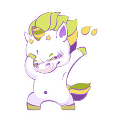 Cute little white rock star unicorn