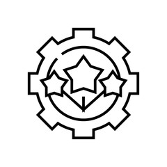 Star mechanism line icon, concept sign, outline vector illustration, linear symbol.