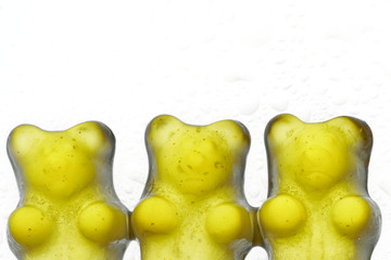 Yellow gummy bear candy