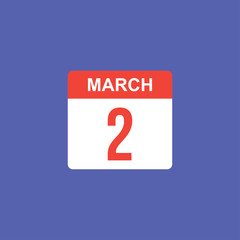 calendar - March 2 icon illustration isolated vector sign symbol