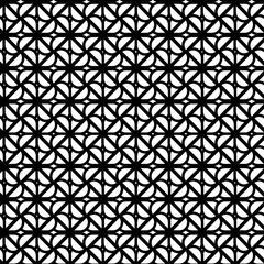 Abstract geometric classic black and white pattern of squares, lines and circles on the background. Stock vector illustration for decoration and design, packaging, fabrics, web pages, wallpaper