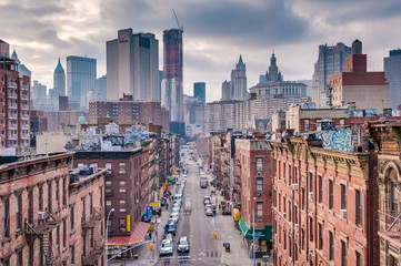 Chinatown neighborhood in New York, United States.