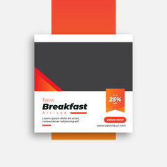 Food restaurant social media post web banner template