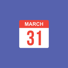calendar - March 31 icon illustration isolated vector sign symbol