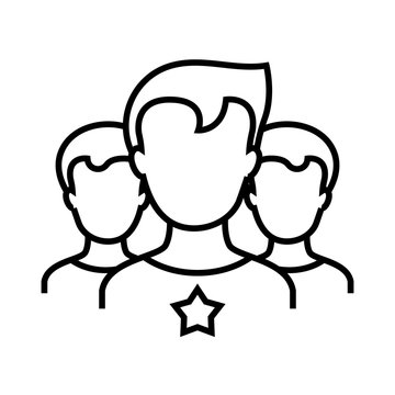 Star empolyee line icon, concept sign, outline vector illustration, linear symbol.