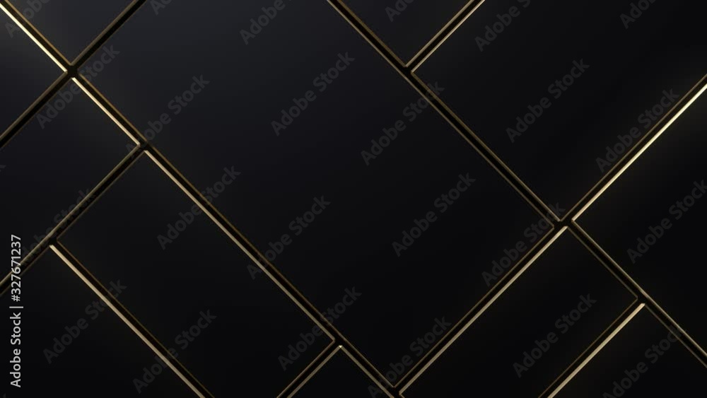 Poster abstract background with black moving cubic surface. geometric concept with scaling adaptive blocks.