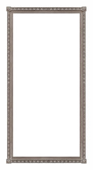 Panoramic silver frame for paintings, mirrors or photo isolated on white background