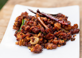 Deep Fried Spicy Minced duck Thai Food– Lab Ped Tod