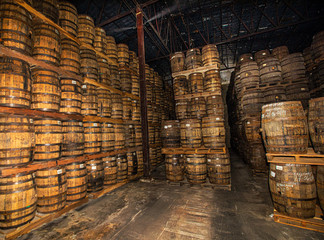 Rum barrels ready for transportation in Nicaragua