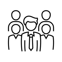 Staff photo line icon, concept sign, outline vector illustration, linear symbol.