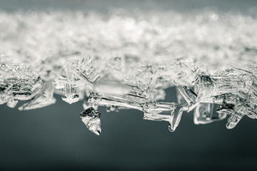 Extreme macro shot of an Ice crystal formation
