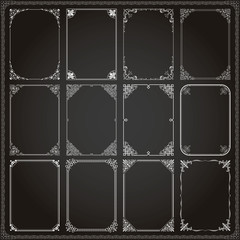 Decorative frames and borders rectangle proportions set 9