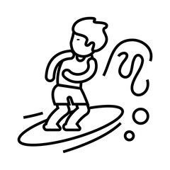 Surfer line icon, concept sign, outline vector illustration, linear symbol.