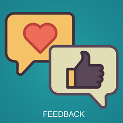 Feedback outline concept. Customer service satisfaction. Flat vector
