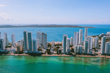 Plakat Aerial view of Cartagena Bocagrande