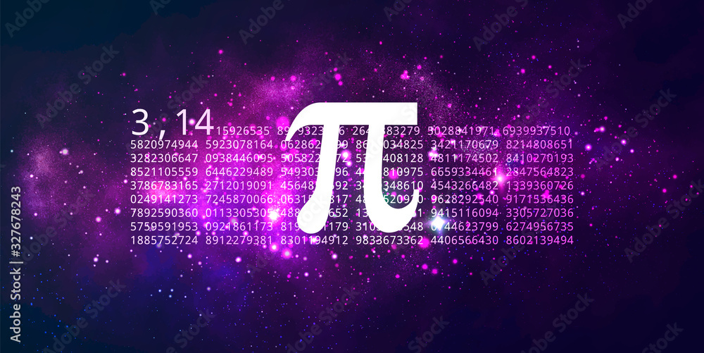 Wall mural pi day. science space illustration. iinfinitely concept