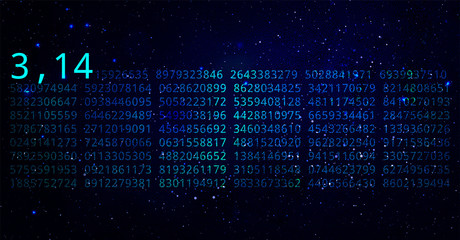 Pi day. Science Space Illustration. Iinfinitely concept - obrazy, fototapety, plakaty