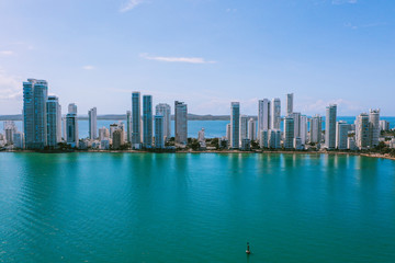 Fototapeta premium Aerial view of Cartagena Bocagrande