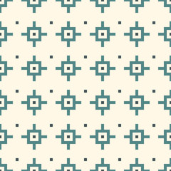 Chakana inca crosses seamless pattern. Ethnic embroidery print. Ornamental folk wallpaper. Native american ornament