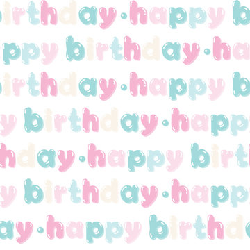 Vector pattern with balloon happy birthday sign