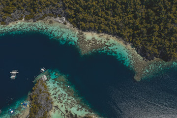 Fototapeta na wymiar Aerial view of Coron island in Palawan, Philippines