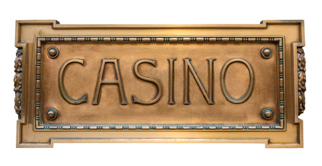 Ornate Brass Sign For A Casino