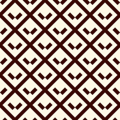 Diamond grid seamless pattern. Ethnic, tribal surface print. Geometric ornament. Repeated rhombuses background