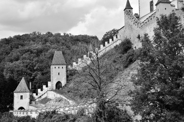 Black & white old castle