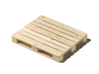 Isolated wooden pallet on white background. 3d render