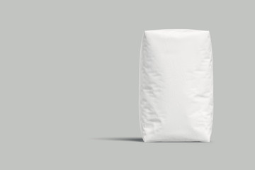 White bag or sack isolated on light background. Mockup for design. 3d render - obrazy, fototapety, plakaty
