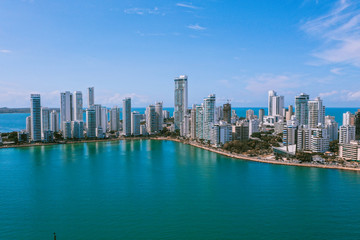 Obraz na płótnie Canvas Aerial view of Cartagena Bocagrande
