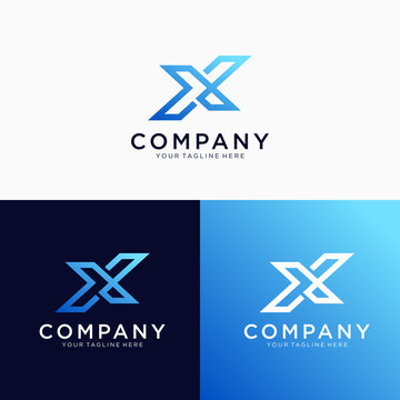 Letter P L X Logo Design Emblem Vector Illustration Modern Blue Gradient Logo Template
