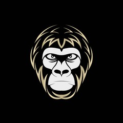 gorilla on black background