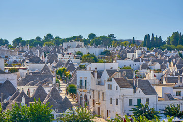 Detailed View Of Alberobello Ancient City Ancient City With Typical Trulli Houses Apulia Italy.