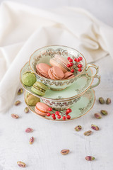 Fototapeta premium macaroni in te green cup