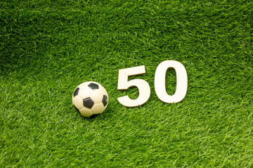 50th birthday for soccer with football and number fifty