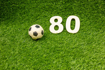 80th birthday for Soccer with football on green grass