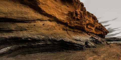Majestic rock formations in Tenerife island. Artwork from Mother Earth.Volcanic Beach.