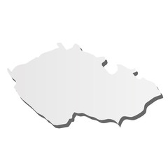 Czech Republic - grey 3d-like silhouette map of country area with dropped shadow. Simple flat vector illustration