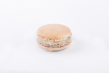 Collection of macarons macaroons cookies on a white background