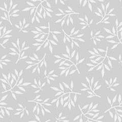 Vector seamless floral pattern with hand drawn small branches. Cute simple design for wallpaper, fabric, textile, wrapping paper
