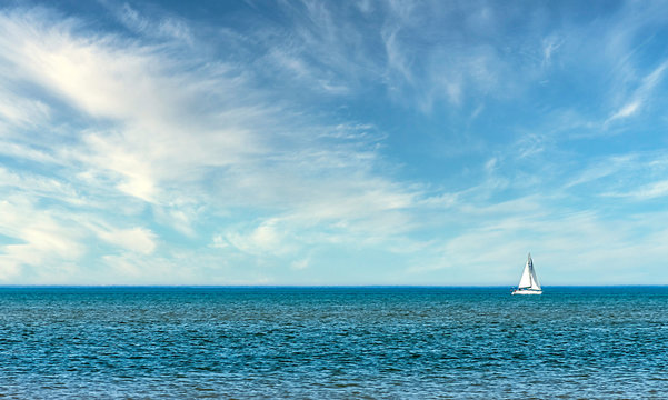 Sailing Yacht At English Channel (La Manche) - Dunkirk, France