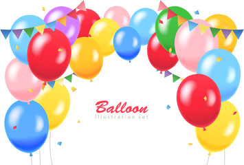 風船　バルーン　背景イラスト