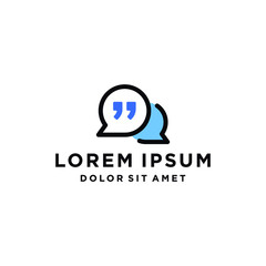 Obraz premium chat app and review icon logo design